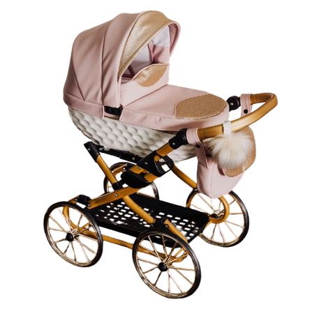 Adbor Lulu Wózek dla Lalek Ekoskóra 03