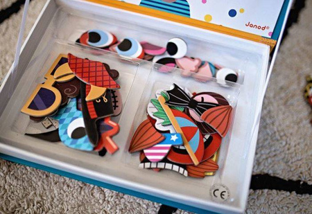 Janod Magnetibook Magnetyczna Układanka Śmieszne Buzie Chłopiec