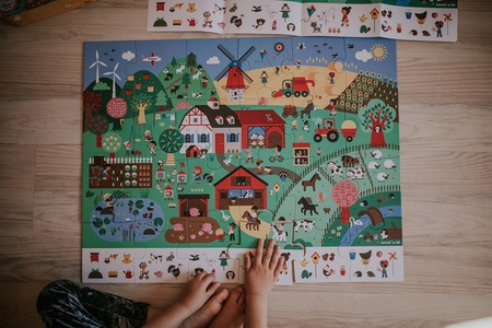 Janod Puzzle obserwacyjne w walizce Farma 24 elementy 3+ Made in France
