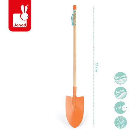 Janod Mały ogrodnik Metalowy szpadel pomarańczowy