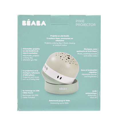 Beaba Projektor gwiazd z pozytywką i czujnikiem płaczu Pixie Sage green