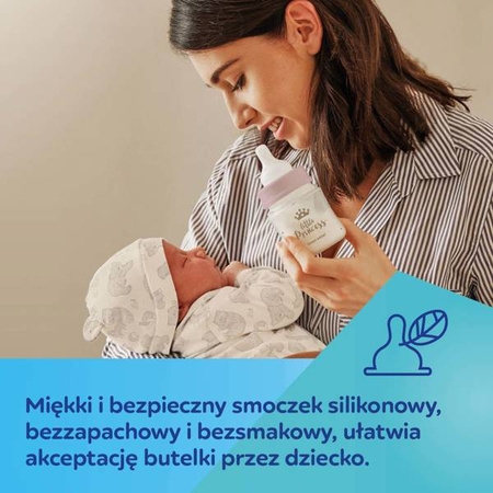 Canpol Babies PP Easy Start Royal Baby Butelka Szeroka Antykolkowa 120ml PP 35/233 Różowy