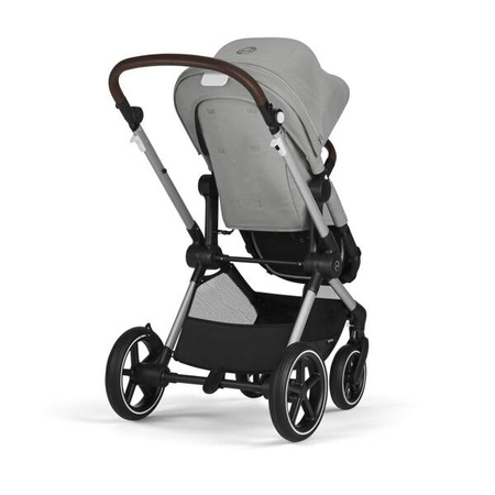 Cybex Eos Lux Wózek Głęboko-Spacerowy Rama Silver Stone Grey+ Aton B2 i-Size Fotelik 0-13kg + Baza One Volcano Black