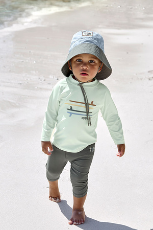 Lassig Kapelusz rybacki z filtrem UV80 Splash & Fun sky blue/deep olive, rozm. 46/49