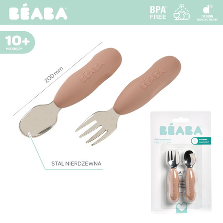 Beaba Zestaw pierwszych sztućców ze stali nierdzewnej Praline
