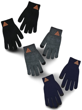 Noviti Rękawiczki Chłopięce 5p Akrylowe Dotyk Podwójne Rozmiar 18 Mix 1 sztuka