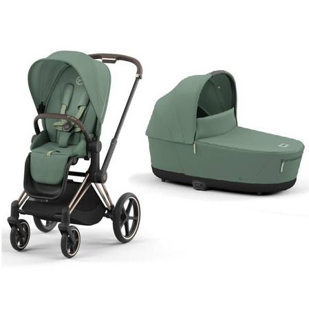 [OUTLET] Cybex Priam 4.0 Wózek Głęboko-Spacerowy Rama Rose Gold Leaf Green 