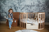 [OUTLET] Waldin Łóżeczko Dziecięce Owalne 7w1 z Materacem Natural