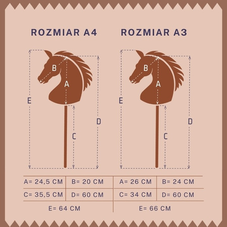 Hoppihorse Koń na Kiju Hobby Horse A4 Biały 64cm