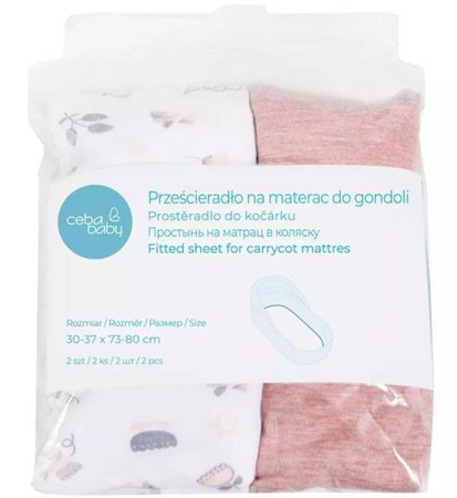 Ceba Prześcieradło do gondoli (73-80x30-37) 2 szt. Pink + Bird World