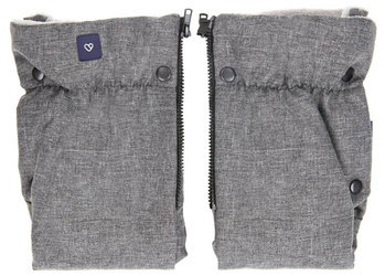 Zaffiro Mufki Do Wózka Dwuczęściowe Plusz Melanż Szary