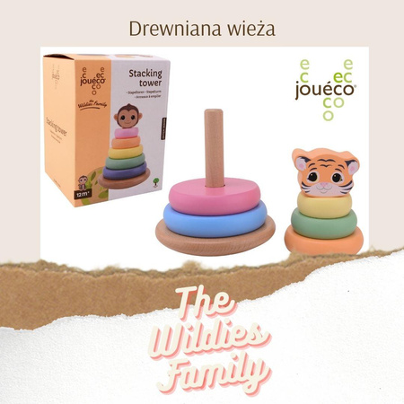 Joueco The Wildies Drewniana wieża tygrysek