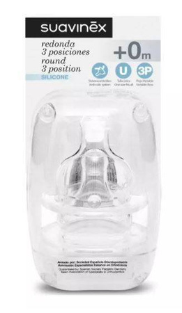 Suavinex Smoczki Do Butelek Kształt Okrągły +0m 3-przepływowy 2szt.