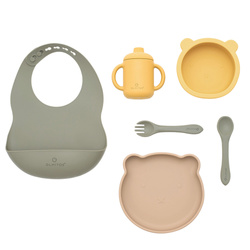 Olmitos Zestaw obiadowy silikonowy 7-elem. zielony