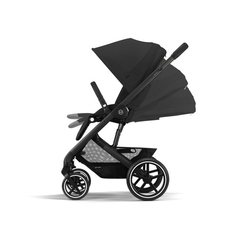Cybex Balios S Lux Wózek Głęboko-Spacerowy Moon Black 2023 Rama Czarna + Cybex Aton B2 i-Size 0-13kg + Baza One Volcano Black