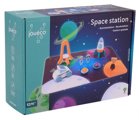 Joueco Drewniana stacja kosmiczna i puzzle
