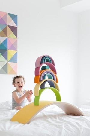 Wobbel Original Deska do Balansowania Bielona z Filcem Baby Mouse