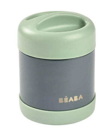 Beaba Pojemnik - Termos Obiadowy Ze Stali Nierdzewnej Z Hermetycznym Zamknięciem 300ml Mineral Grey / Sage Green