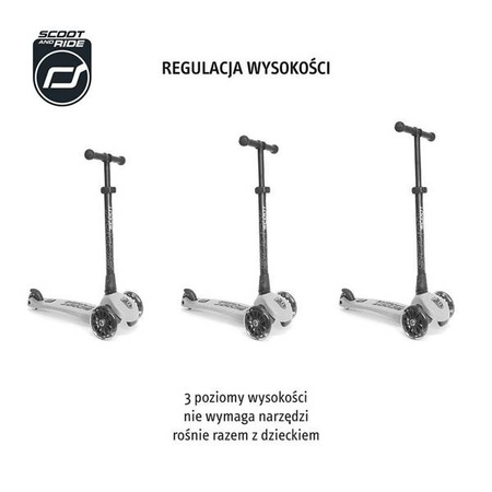 Scootandride Highwaykick 3 LED Hulajnoga Składana ze Świecącymi Kółkami 3+ Ash