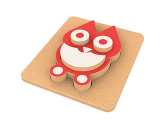 Elou Ekologiczne Klocki Korkowe - Puzzle 3D - Sowa 18m+