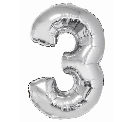 GoDan Balon Foliowy Hel 3 Srebrna 92cm