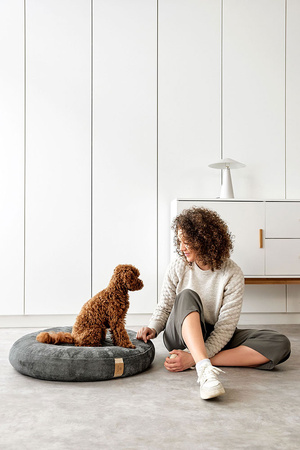 Palopa Donut Okrągłe Legowisko dla Psa Fippa Anthracite M-L