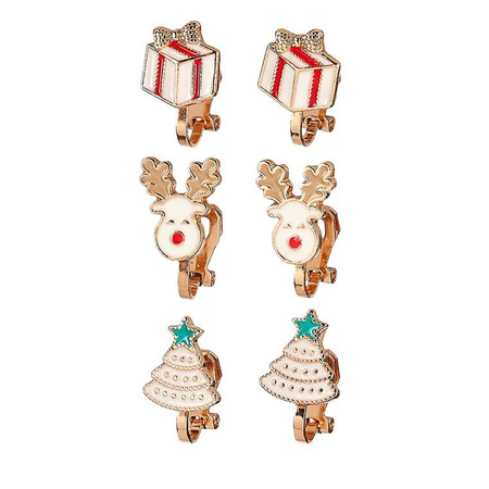 Souza! Kolczyki klipsy świąteczne 3 pary