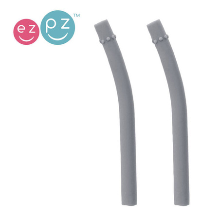 EZPZ Silikonowy kubeczek ze słomką Mini Cup + Straw Training System 120 ml ciemny niebieski + 2 słomki GRATIS szary