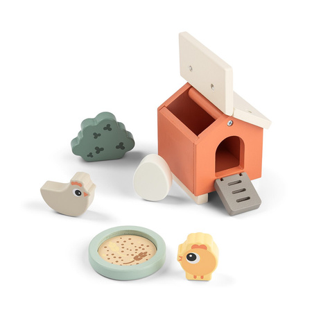 Done by Deer Zabawka Drewniana Mała Farma Kurnik Kurki Clucky