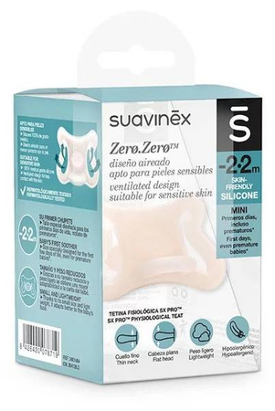 Suavinex Smoczek Fizjologiczny SX Pro silikonowy 2-2 m zero zero 3401404