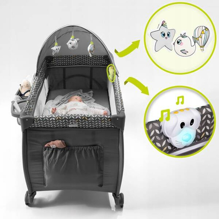 Lionelo Sven Plus Łóżeczko Turystyczne Grey Scandi