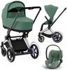 Cybex E-Priam 4.0 Wózek Głęboko-Spacerowy + Cloud T i-Size Fotelik Samochodowy 0-13kg Leaf Green