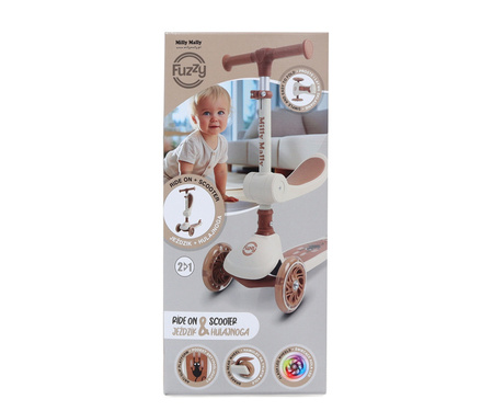 Milly Mally Fuzzy Trójkołowa Hulajnoga Balansująca z Siedziskiem Pink