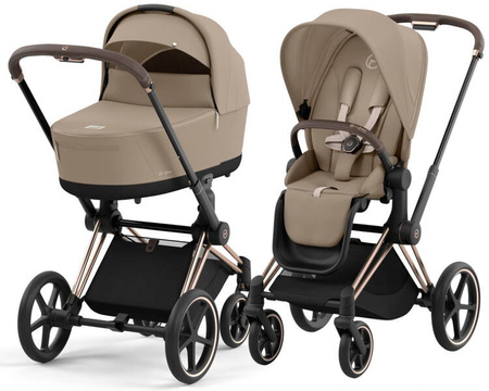 Cybex Priam 4.0 Wózek Głęboko-Spacerowy + Cloud T i-Size Fotelik Samochodowy 0-13kg Plus Cozy Beige
