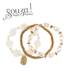 Souza! Bransoletki złoto-perłowe Liz 3 szt.