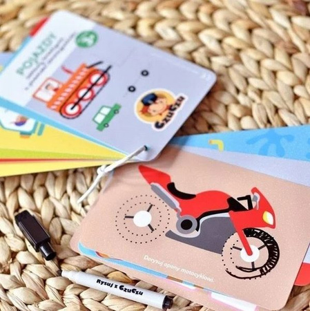 CzuCzu  Pojazdy zabawy kreatywne z pisakiem zmazywakiem