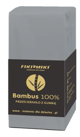 Fiki Miki Prześcieradło Bambusowe Szare 90x40 cm