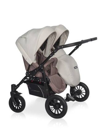 Riko Basic Saxo Wózek Bliźniaczy Głęboko-Spacerowy 03 Latte