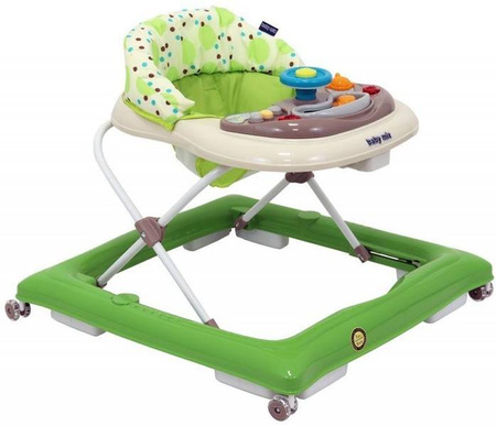 Baby Mix Chodzik z Kierownicą  Zielono Beżowy