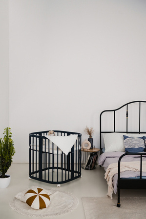 [OUTLET] Waldin Łóżeczko Dziecięce 7w1 z Materacem Grafit