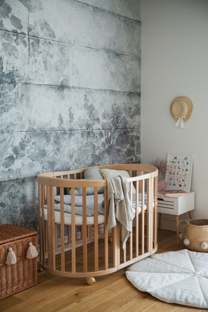 [OUTLET] Waldin Łóżeczko Dziecięce Owalne 7w1 z Materacem Natural