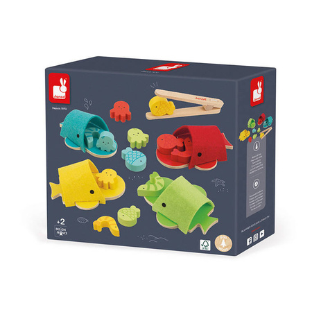 Janod Sortowanie kolorów Wieloryby filcowe 2+