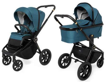 Muuvo Quick SE 2 Wózek Głęboko-Spacerowy Paradise Gold + Cybex Aton B2 i-Size Fotelik Samochodowy 0-13kg + Baza One Volcano Black
