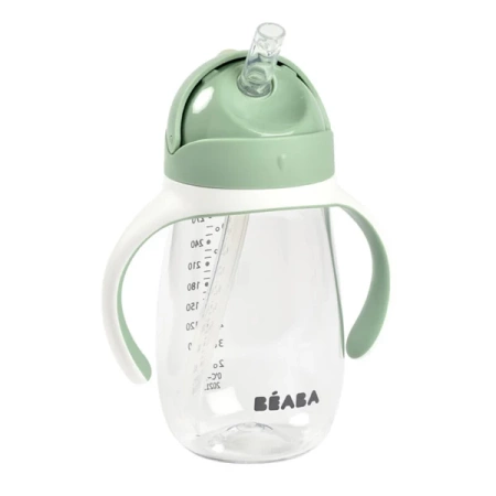 Beaba Bidon Niekapek Tritanowy ze Słomką 300 ml Sage Green 8m+