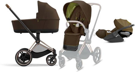 Cybex e-Priam 3.0 Wózek Głęboko-Spacerowy + Cloud Z Fotelik Samochodowy 0-13 kg Zestaw 3w1 Khaki Brown