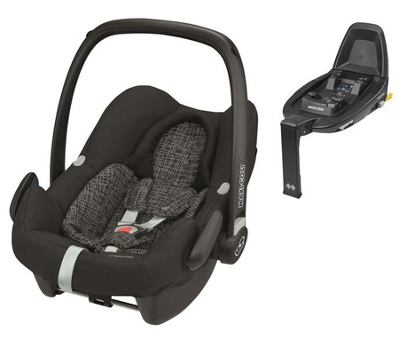 Maxi Cosi Rock I-Size Fotelik Samochodowy 0-13 kg + Maxi-Cosi Baza Family Fix2 Black Grid