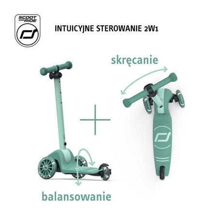 Scootandride Highwaykick 3S Hulajnoga z Systemem Sterowania 2w1 3+ Forest