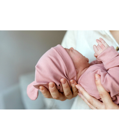 Poofi Czapka z Uszami Rozmiar 68 3-6m Herbaciana Róża