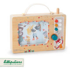 Lilliputiens Drewniana Animowana Pozytywka 10m+ Telewizor