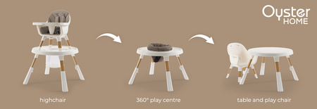 Oyster Home Highchair Krzesełko Do Karmienia 4w1 Fossil